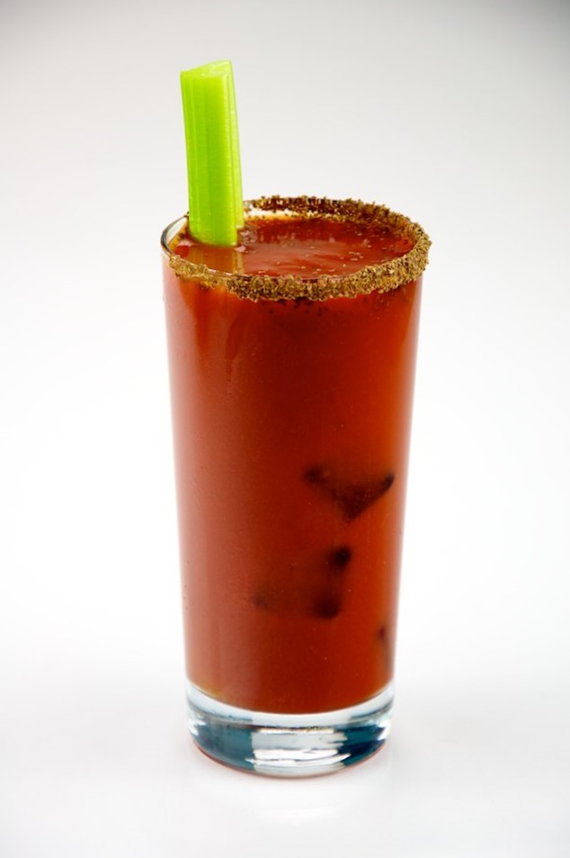 Bloody Mary cocktail with celery