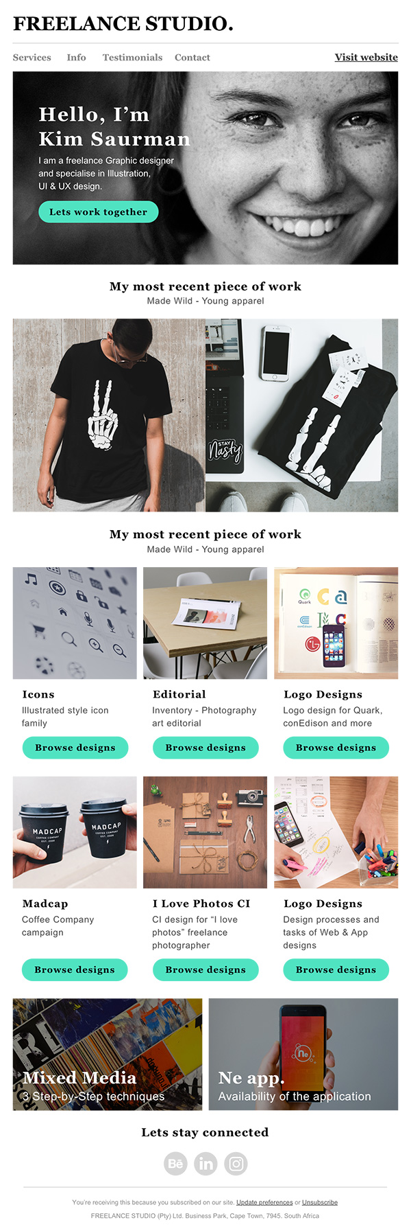 Freelance | Email Campaign Templates | Mail Blaze