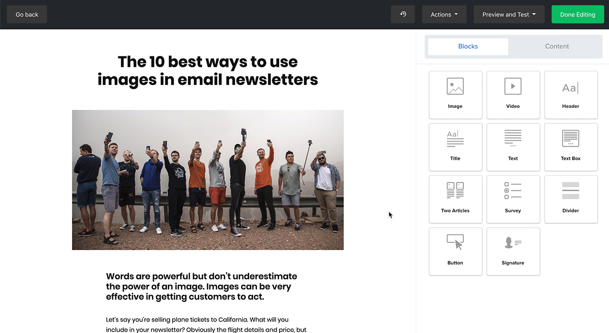Add ALT in MailerLite