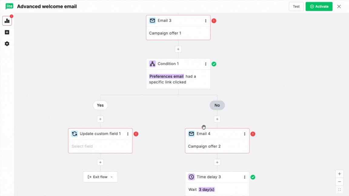 GIF showing drag and drop reorder