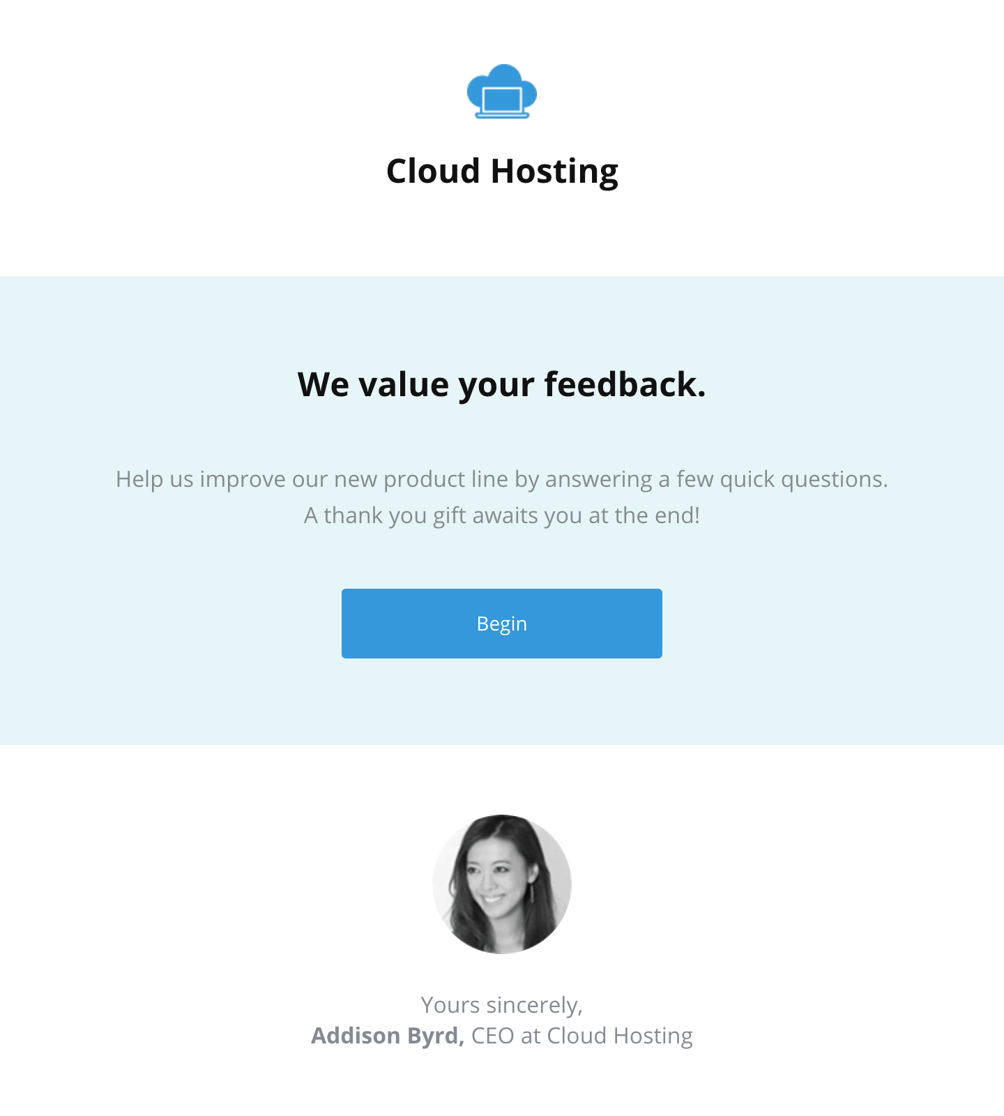Embedded survey example - mailerlite