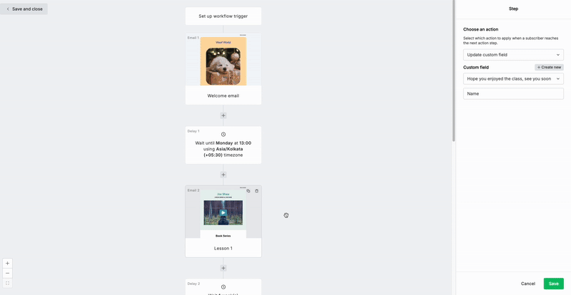 MailerLite's automation builder
