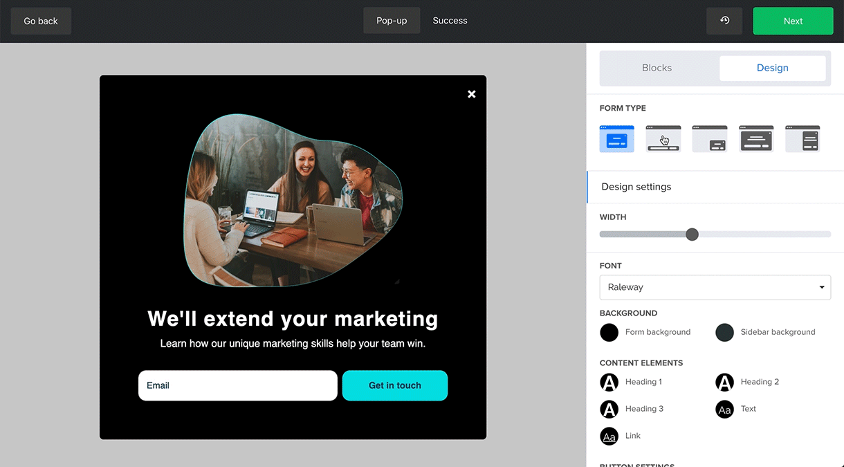 Transform your pop-ups to a different style with one click