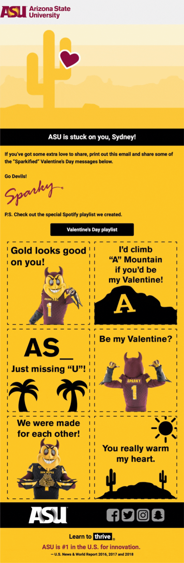 Arizona State University newsletter