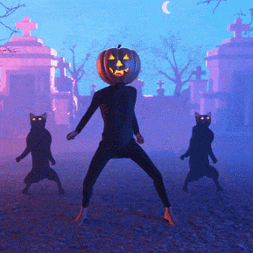 dancing pumpkin head gif