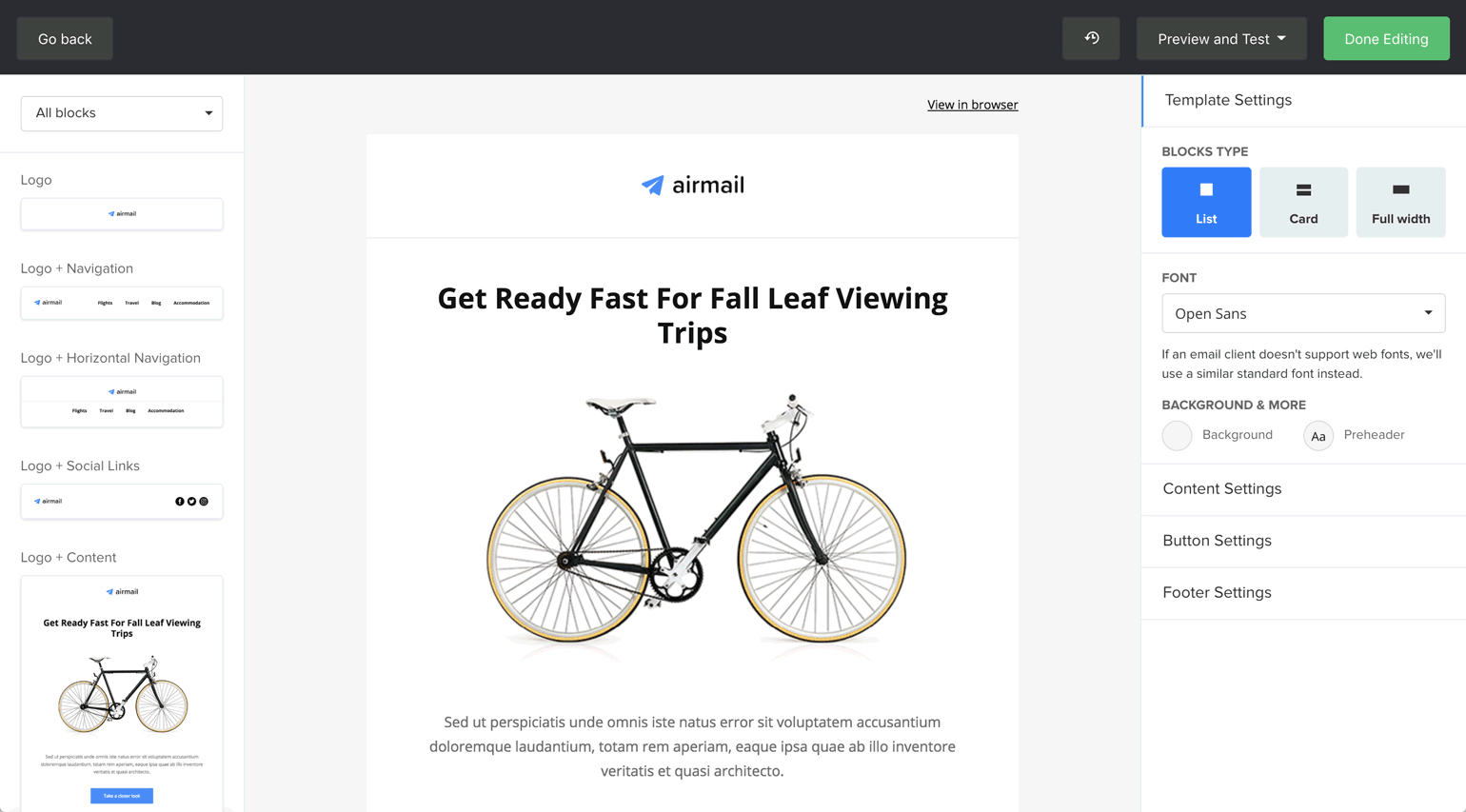 MailerLite Drag & Drop Editor
