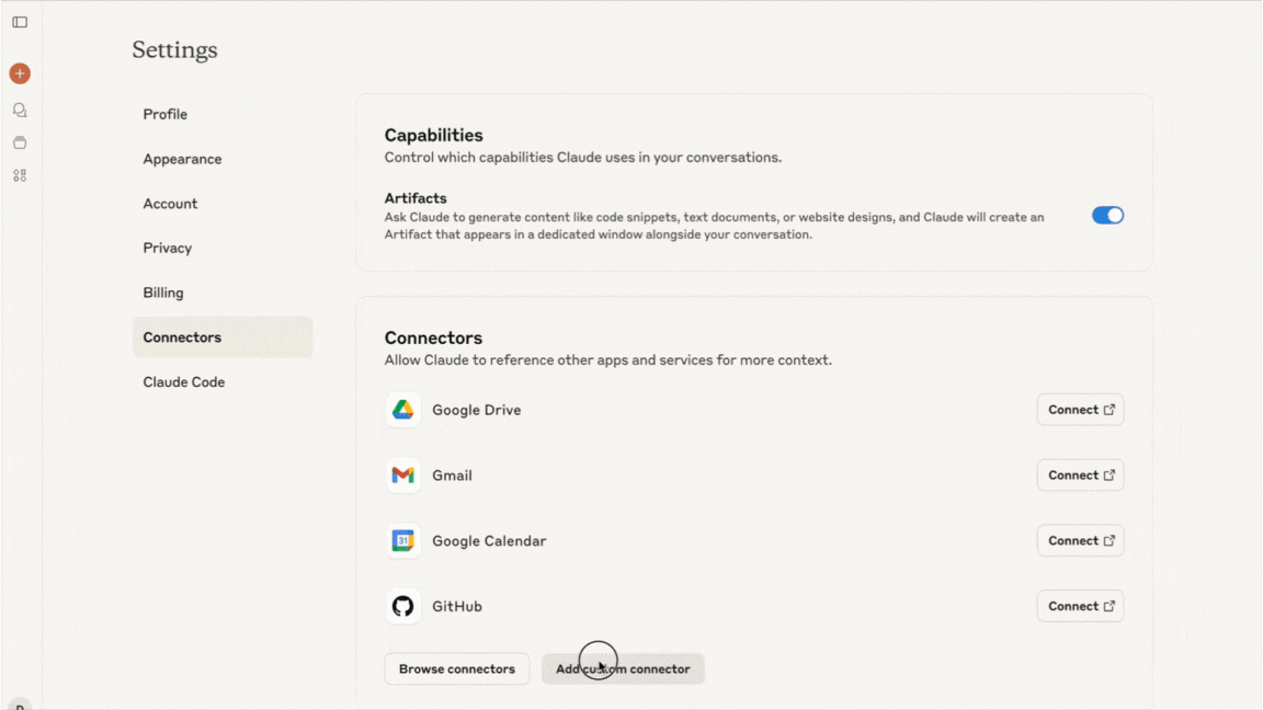 GIF przedstawiający proces konfiguracji serwera MCP MailerLite w Claude.