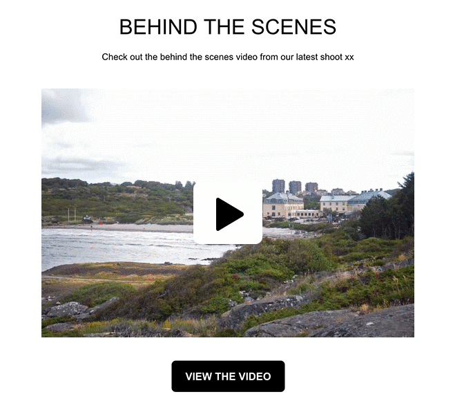 Videos in email example by MODEKUNGEN