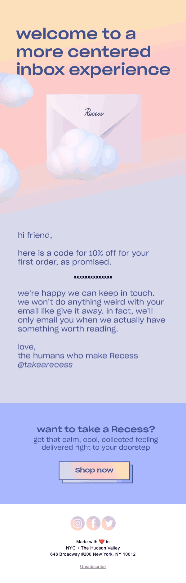 Recess email gif example y2k visual trend