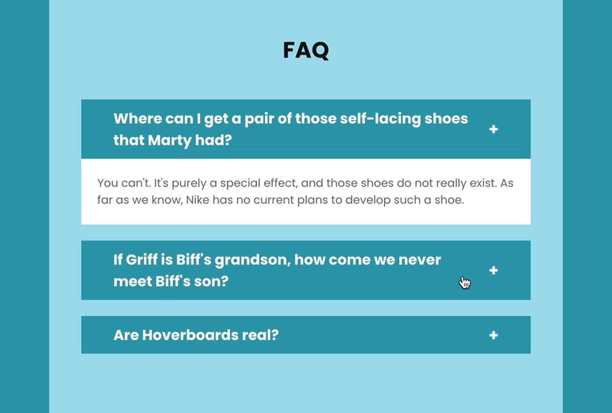 Accordion feature in MailerLite