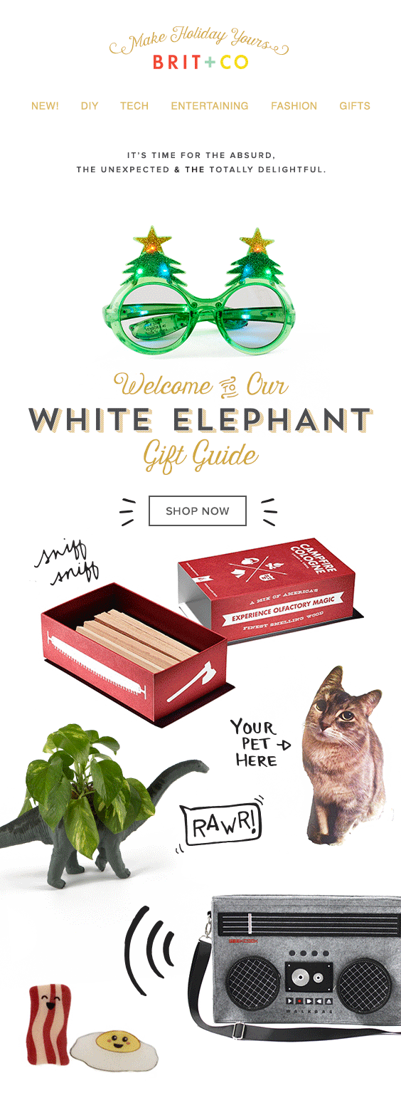 Ejemplo de correo de navidad de Brit + Co Christmas