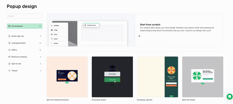 MailerLite pop-ups