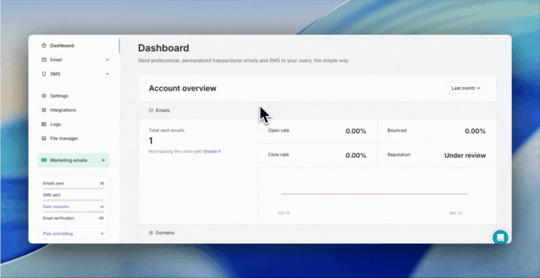 A GIF showing how to create an API token in MailerSend.