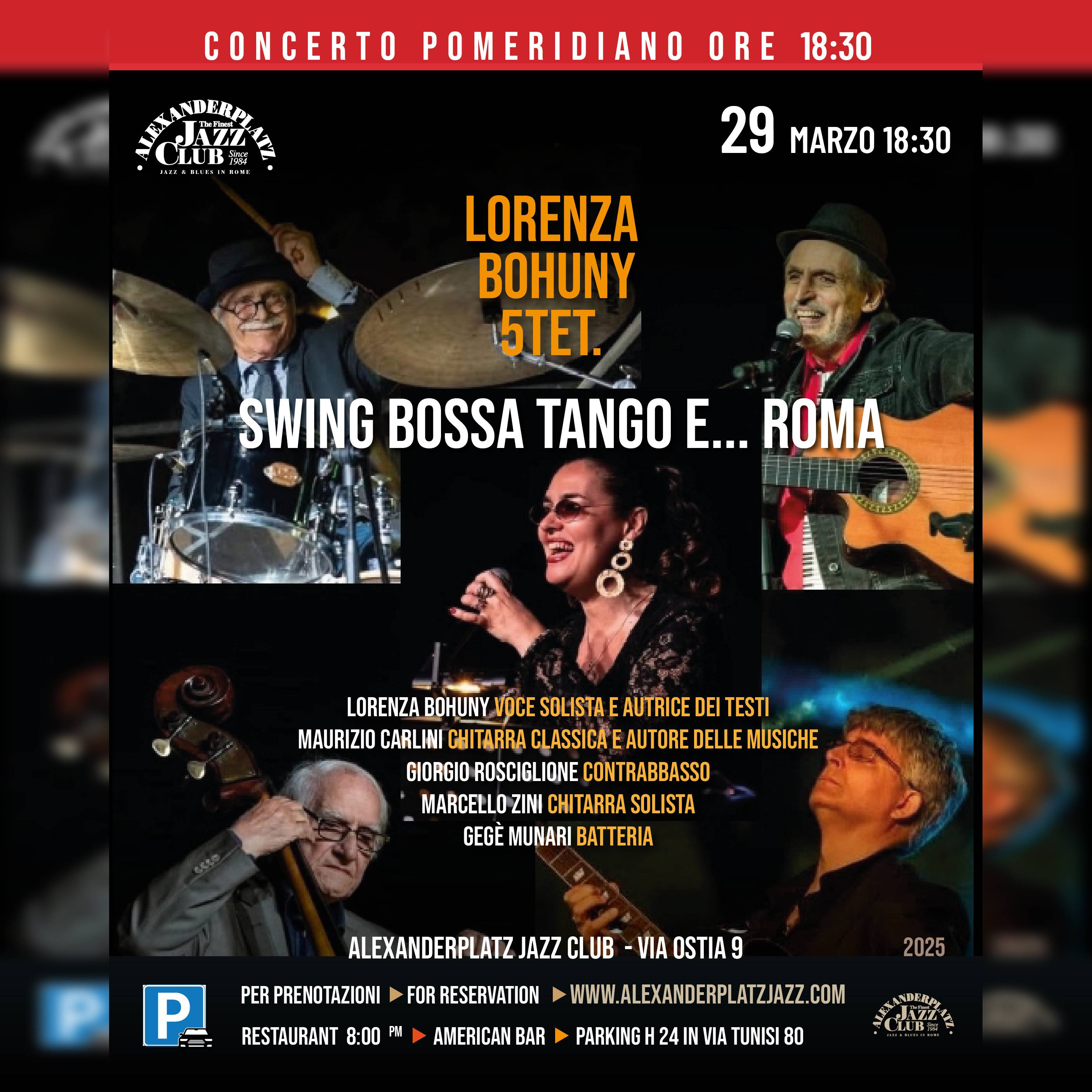 "Swing Bossa Tango e... Roma" Lorenza Bohuny Quintet