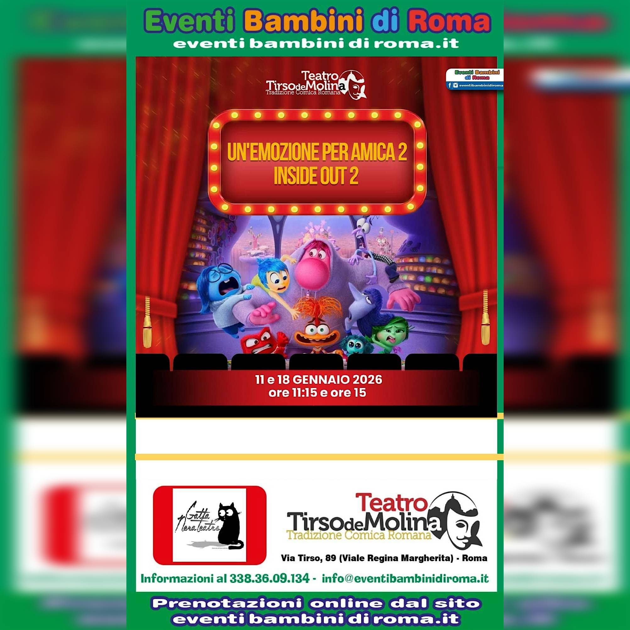 Spettacolo per bambini "Un'emozione per amica 2 - INSIDE OUT 2"