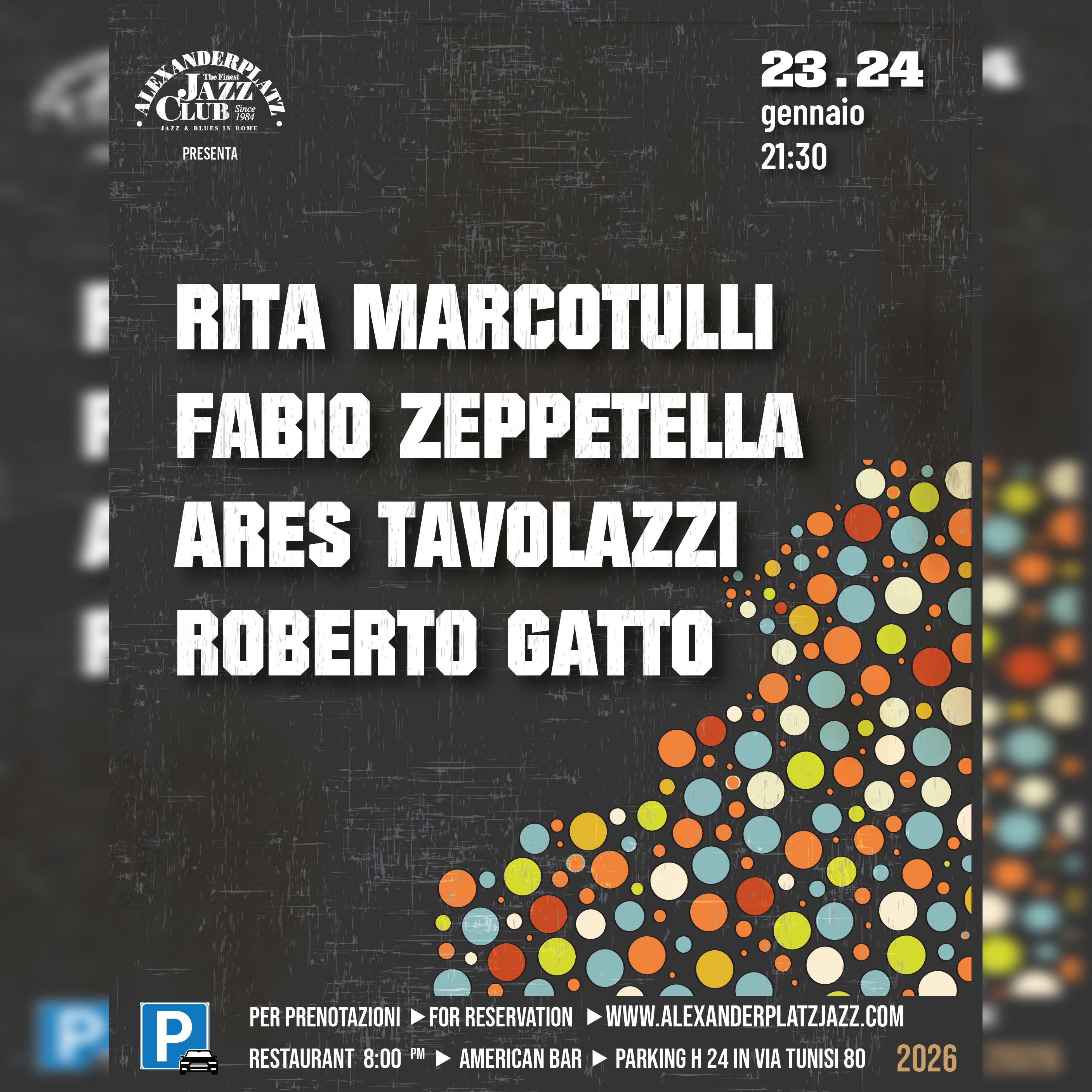 RITA MARCOTULLI + FABIO ZEPPETELLA + ARES TAVOLAZZI + ROBERTO GATTO