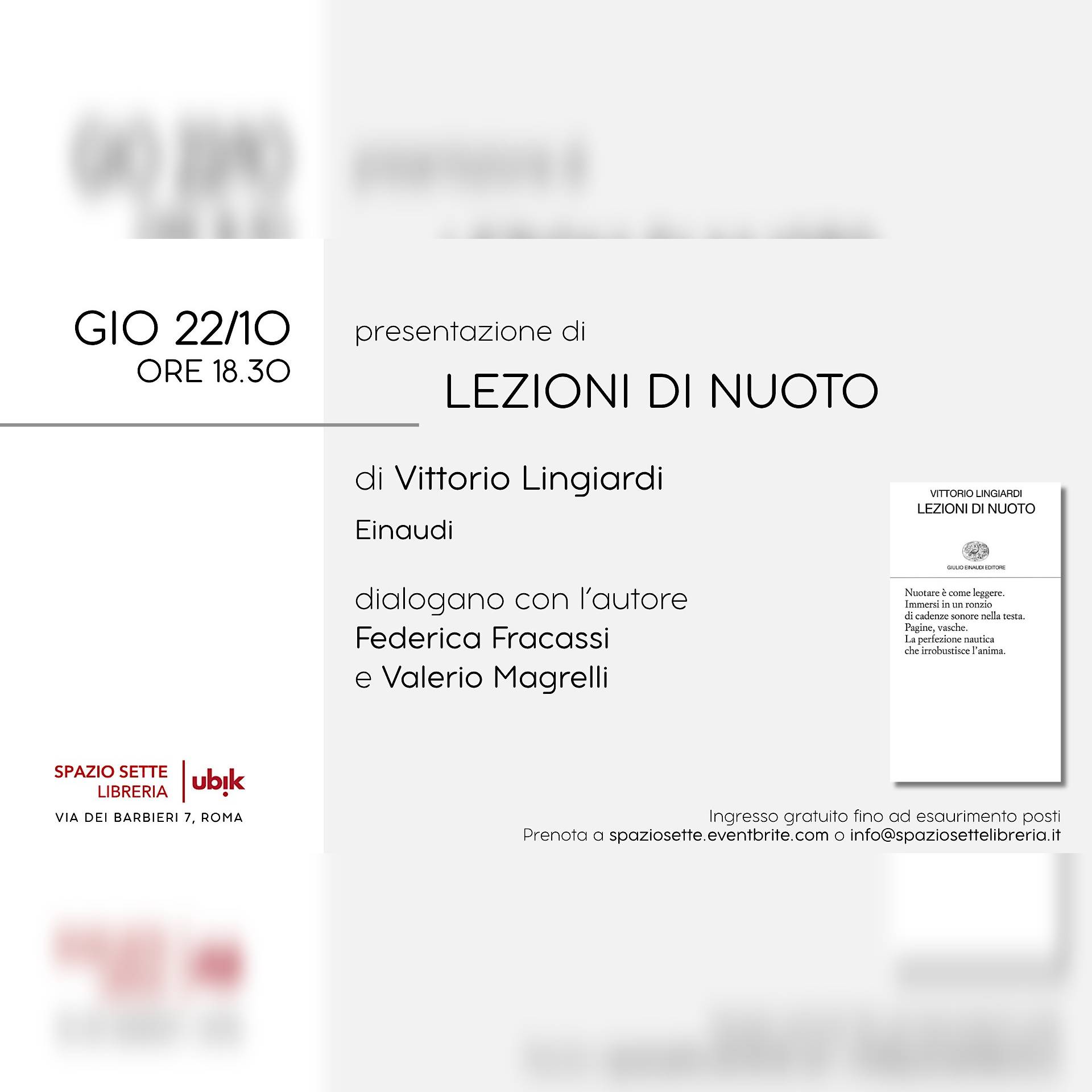 Presentazione di "Lezioni di nuoto"