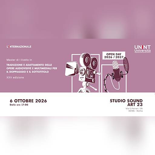 Open Day master in Traduzione audiovisiva presso Sound Art