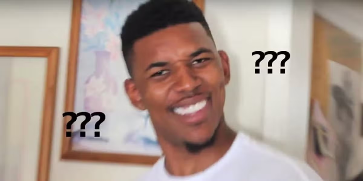 A confused golden retriever giving side eye.