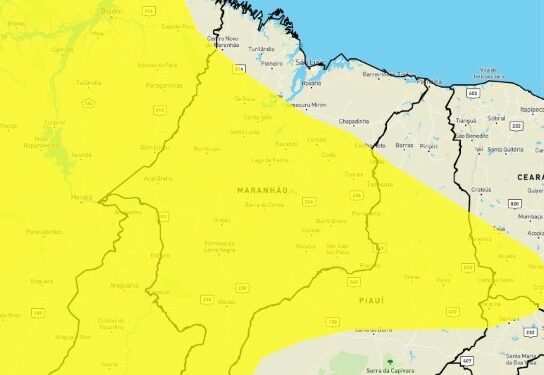Alerta de chuvas intensas para quase todo o Maranhão este final de semana