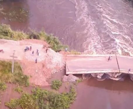 Interditada a ponte que dá acesso ao município de Cajari