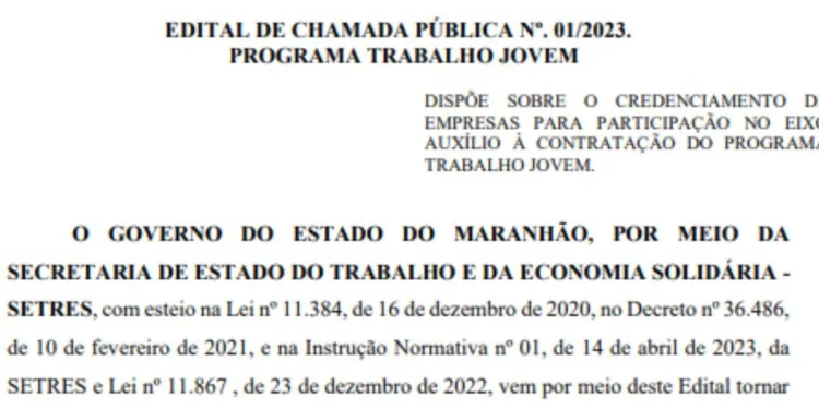 Aberto edital com mil vagas de estágio no Maranhão