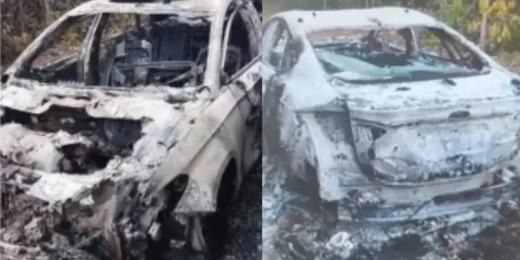 Corpo carbonizado é encontrado dentro de carro queimado em Carutapera