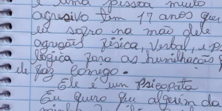 Polícia encontra carta escrita por mulher antes de ser morta pelo marido em Buriticupu