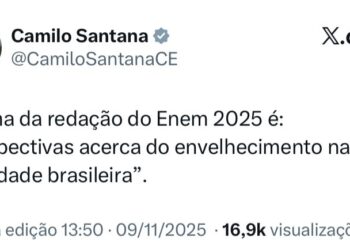 Tema da redação do Enem 2025 aborda o envelhecimento na sociedade brasileira