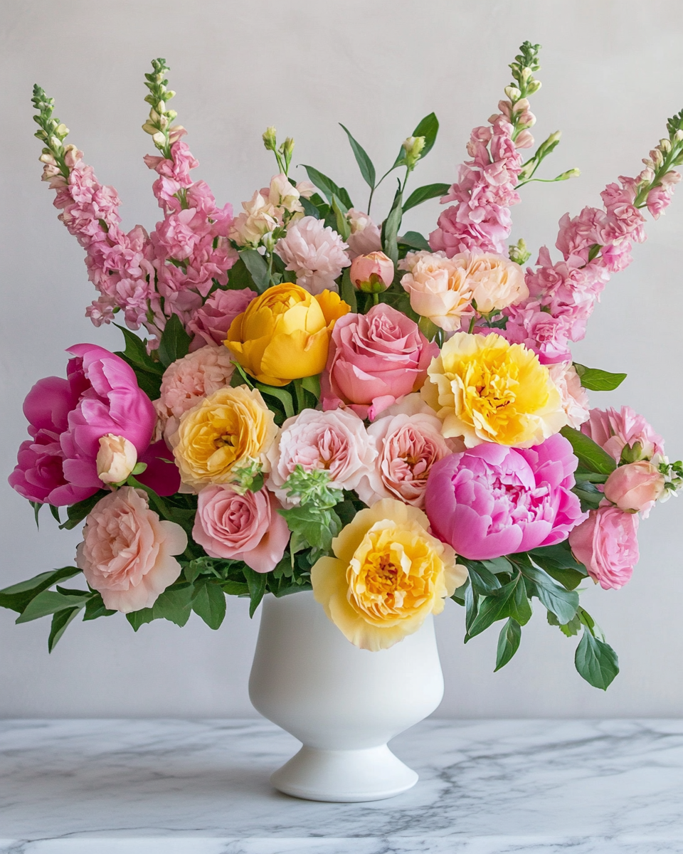 La Grande Scène — pivoine david austin fritillaire — format XL — Maison Florae Paris
