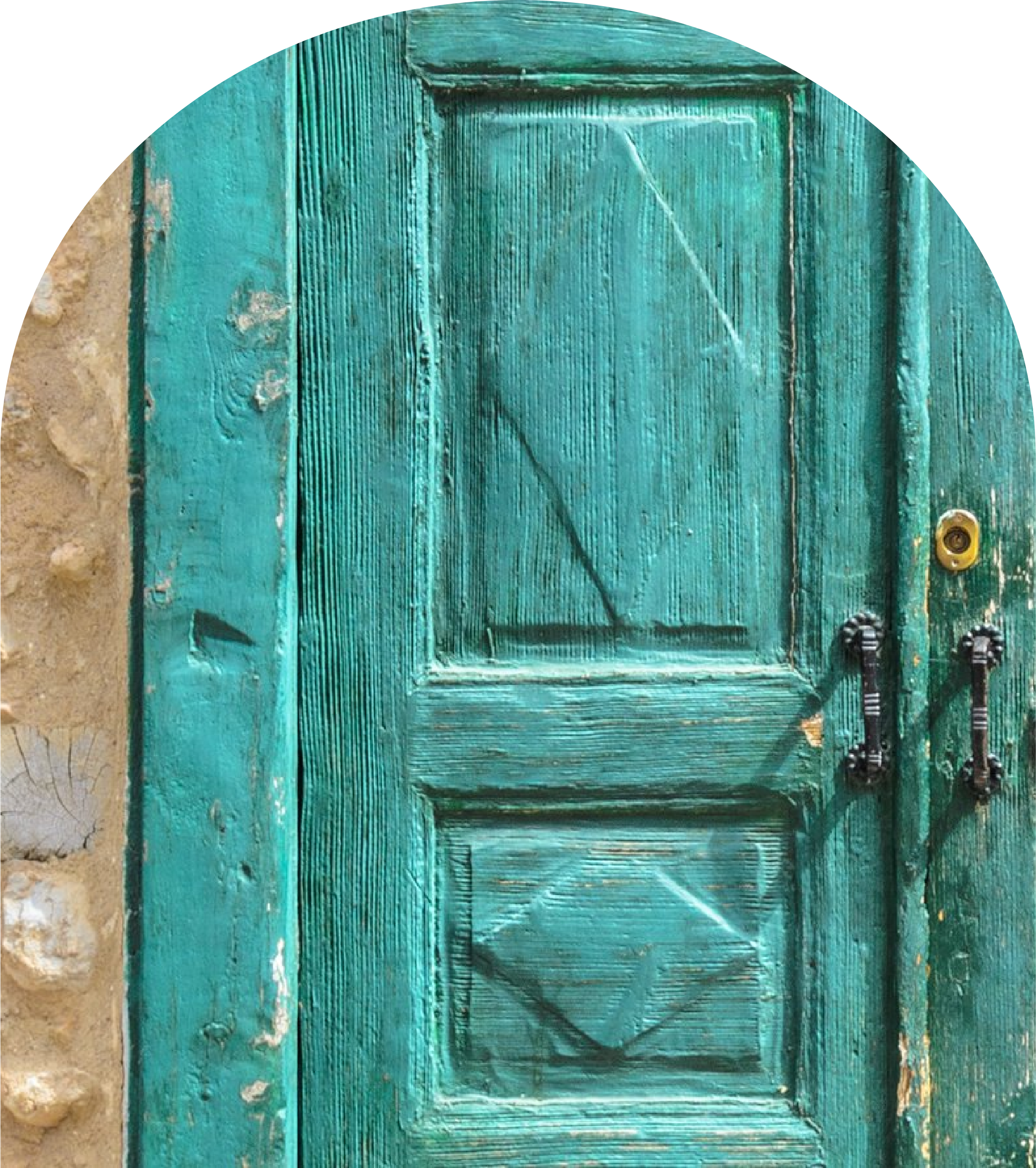 A green traditional design door