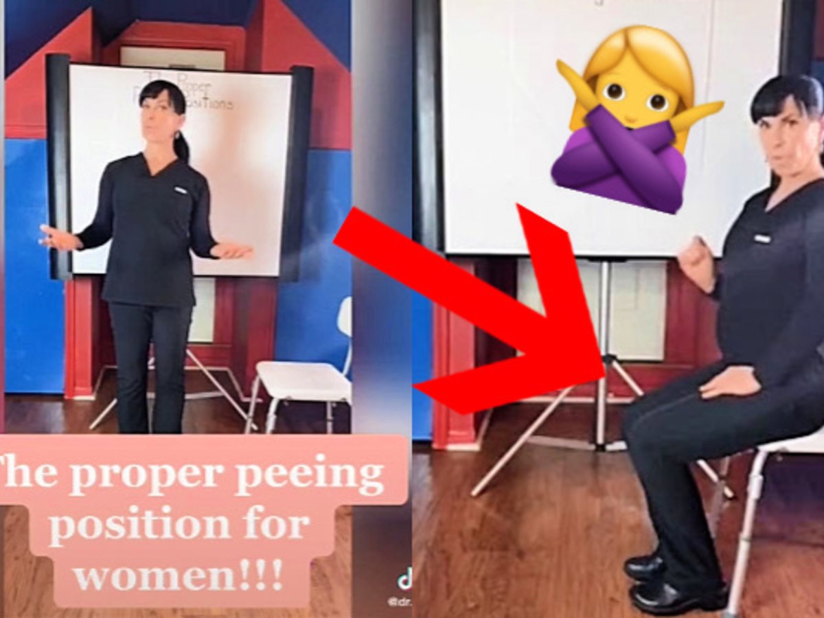 Woman Peeing On Floor