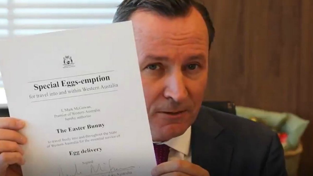 Mark Mcgowan Easter Bunny Wa Premier Assures Easter Bunny Will Visit