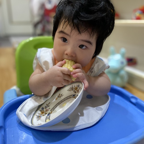 抓取食物、放入口中