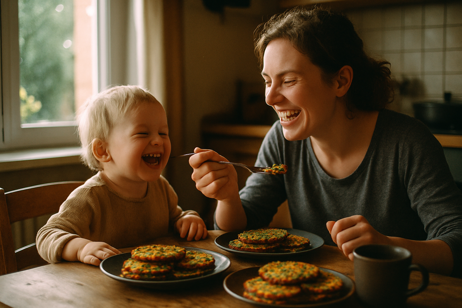 Färgglada grönsaksplättar som bebisar älskar