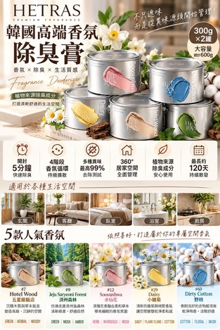 韓國 🇰🇷 Hetras 高端香氛除臭膏 300g*2