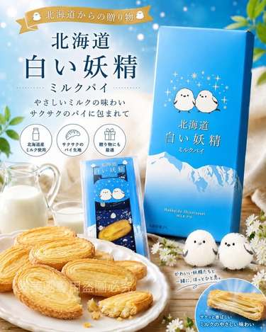  北海道 白い妖精 ミルクパイ白色妖精牛奶千層派 #17枚入 $245 