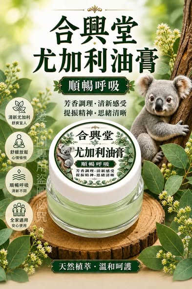  合興堂尤加利植萃油膏15g $100 