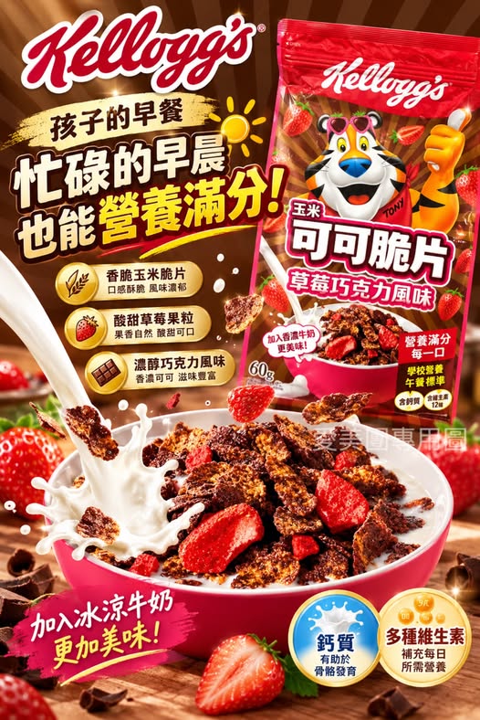  日本 Kellogg’s 家樂氏🍓草莓巧克力玉米脆片 600g $359 