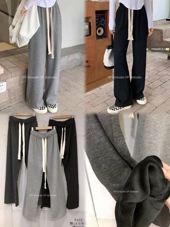 63-32 寬帶內刷毛落地褲 8133