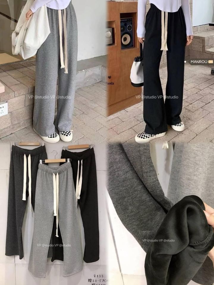 63-32 寬帶內刷毛落地褲 8133