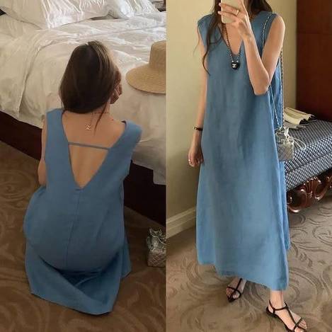 03-5326 無袖美背連裙
