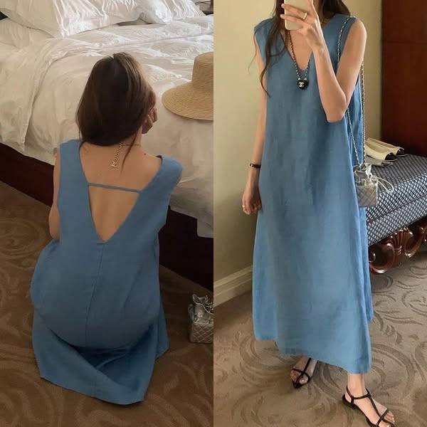 03-5326 無袖美背連裙