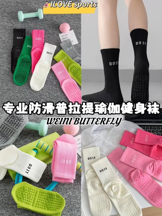 00-57172 防滑普拉提瑜伽健身襪×5雙