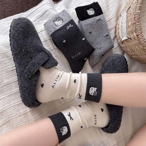 00-512149 KT雙色中筒襪5雙 - 12/19