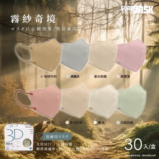 現貨B2 20-14-61151 荷康 3D立體醫用口罩(單色30入單色)