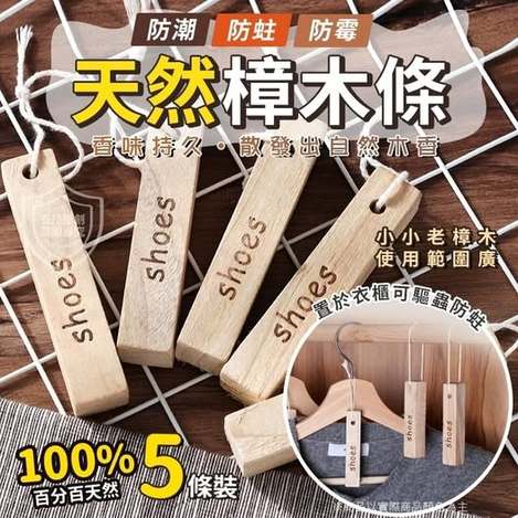 35-62066 防潮防蟲-天然香樟木條(5條/包)