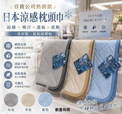 01-951 日本百貨超涼感枕頭巾 (單個)