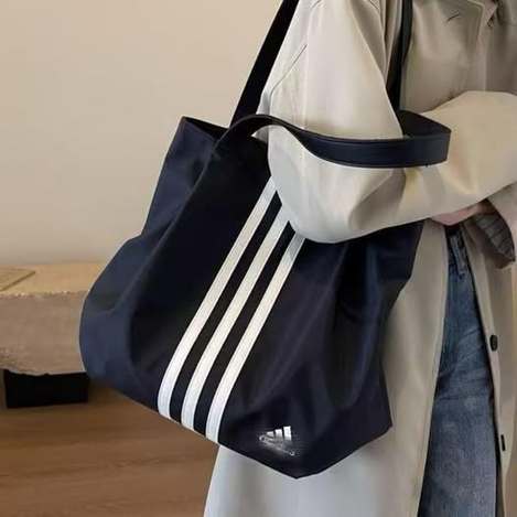 03-439 阿迪同款三條槓大容量單肩包