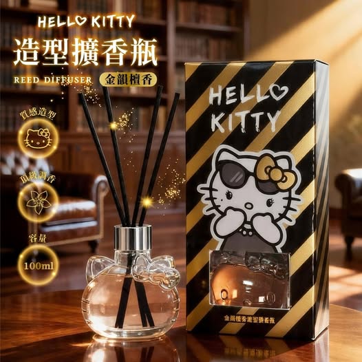 X2 40-43574 正版授權！Hello Kitty 金韻檀香造型擴香瓶100ml 